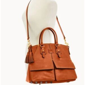 Dooney & Bourke Clayton Florentine leather satchel Natural Color Handbag Purse